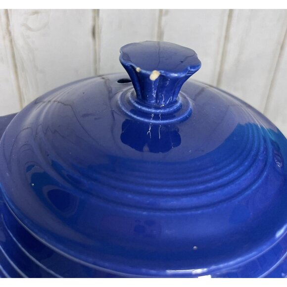 Fiestaware Vintage Cobalt Fiesta Teapot - Picture 2 of 7
